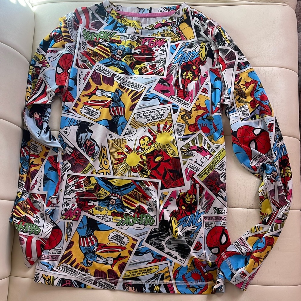 Marvel Vintage Stretch Long Sleeve Shirt Top Size Small